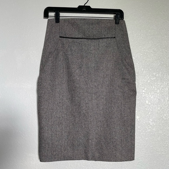 Express Wool Blend Gray Jacket Blazer and Skirt 2 pc Suit - Picture 8 of 11